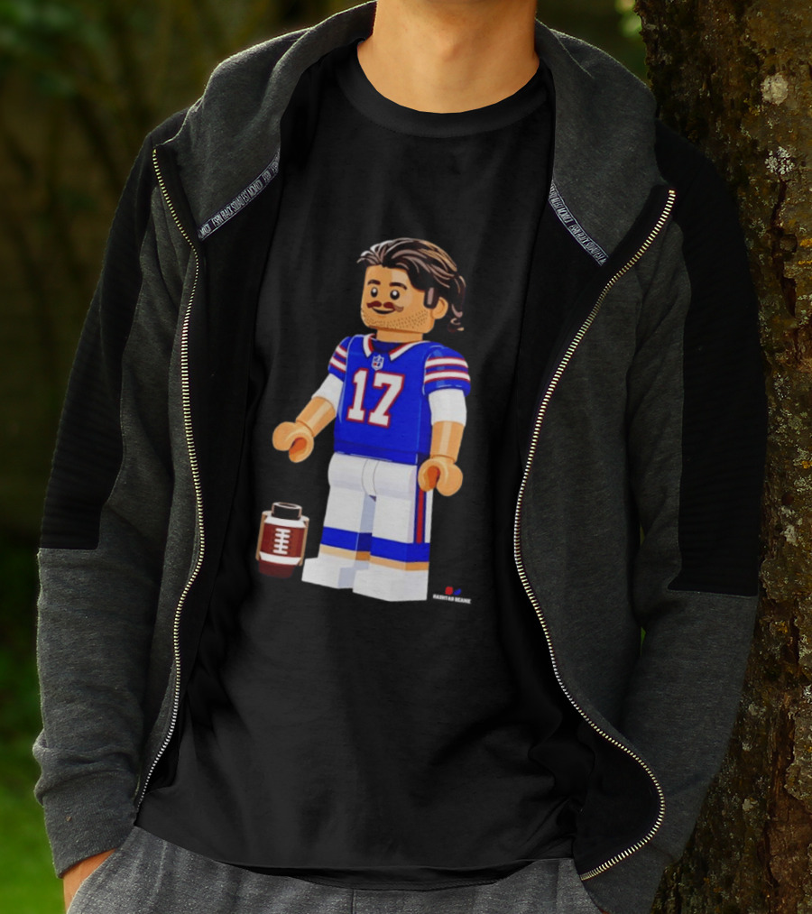 Lego Josh Allen Buffalo Bills 17 Quarterback Minifigure Football Fan Collectible T-Shirt