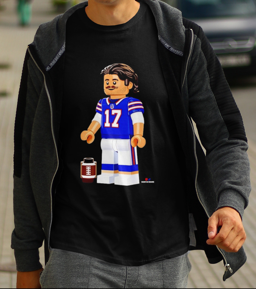 Lego Josh Allen Buffalo Bills 17 Quarterback Minifigure Football Fan Collectible T-Shirt