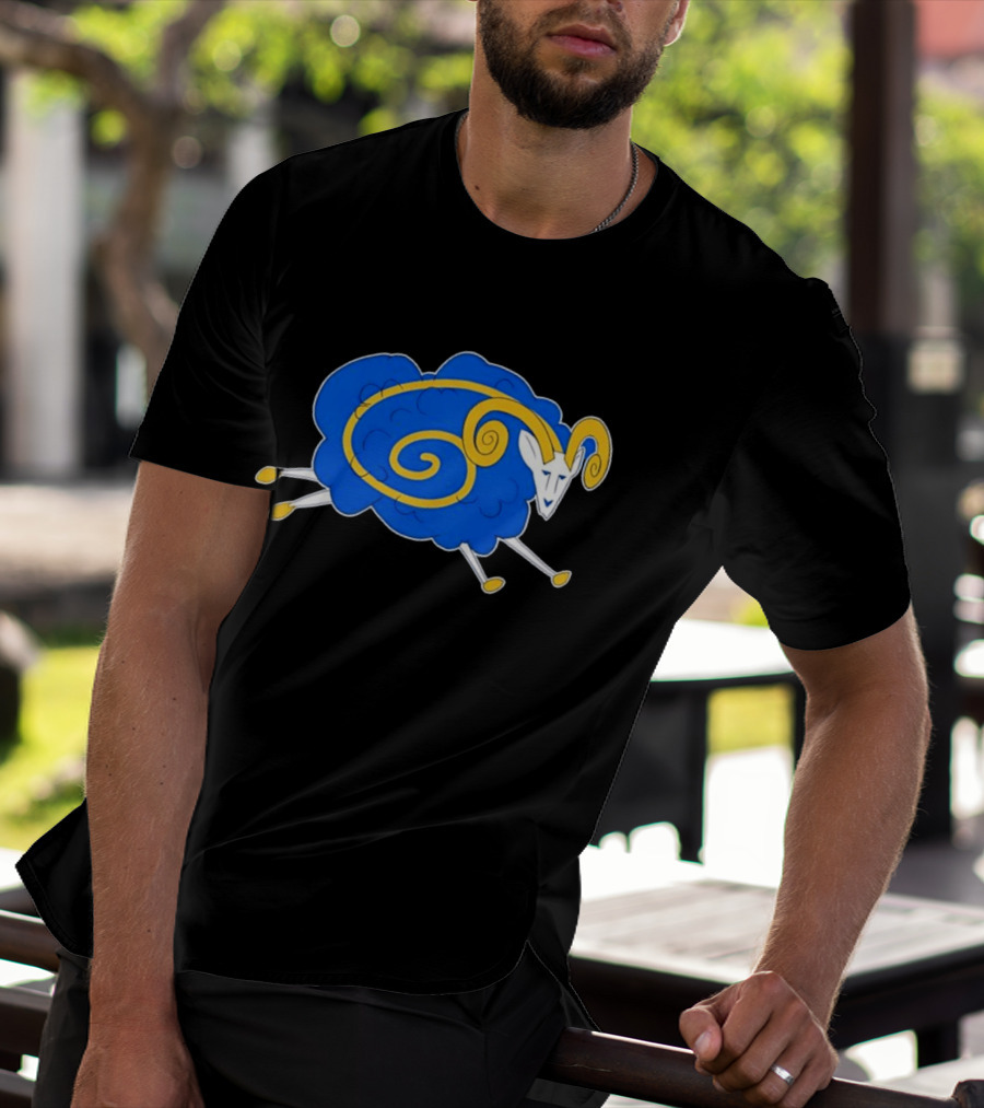 Los Angeles Rams Cursed Spiral Blue Sheep T-Shirt