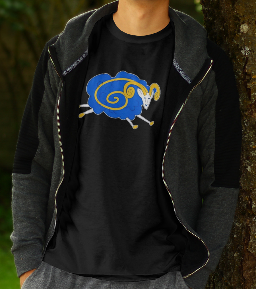 Los Angeles Rams Cursed Spiral Blue Sheep T-Shirt