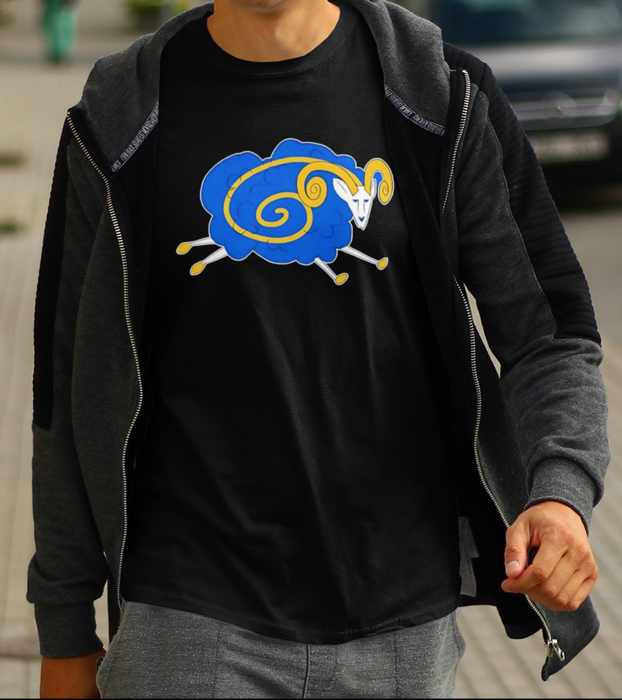 Los Angeles Rams Cursed Spiral Blue Sheep T-Shirt