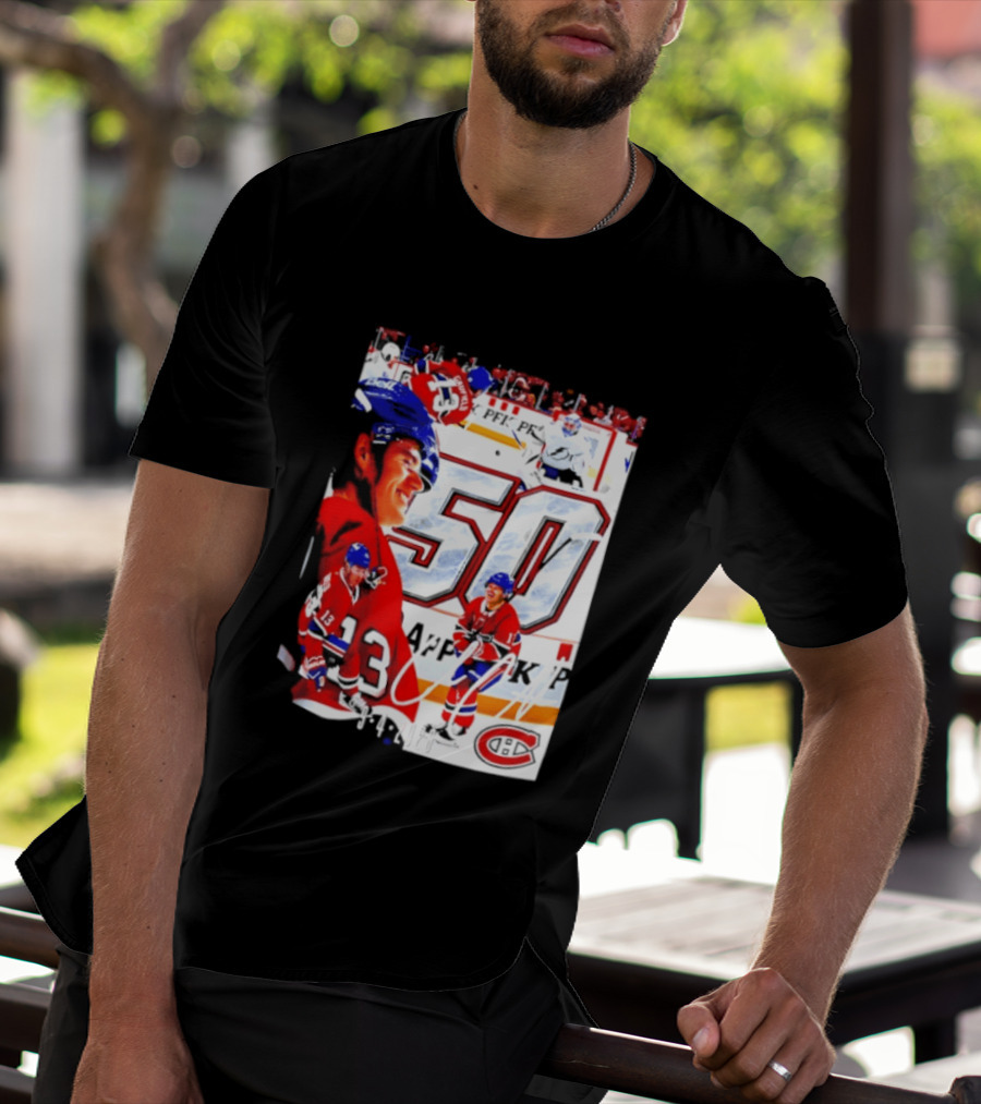 Montreal Canadiens Cole Caufield 50 Goals Celebration 2026 T-Shirt