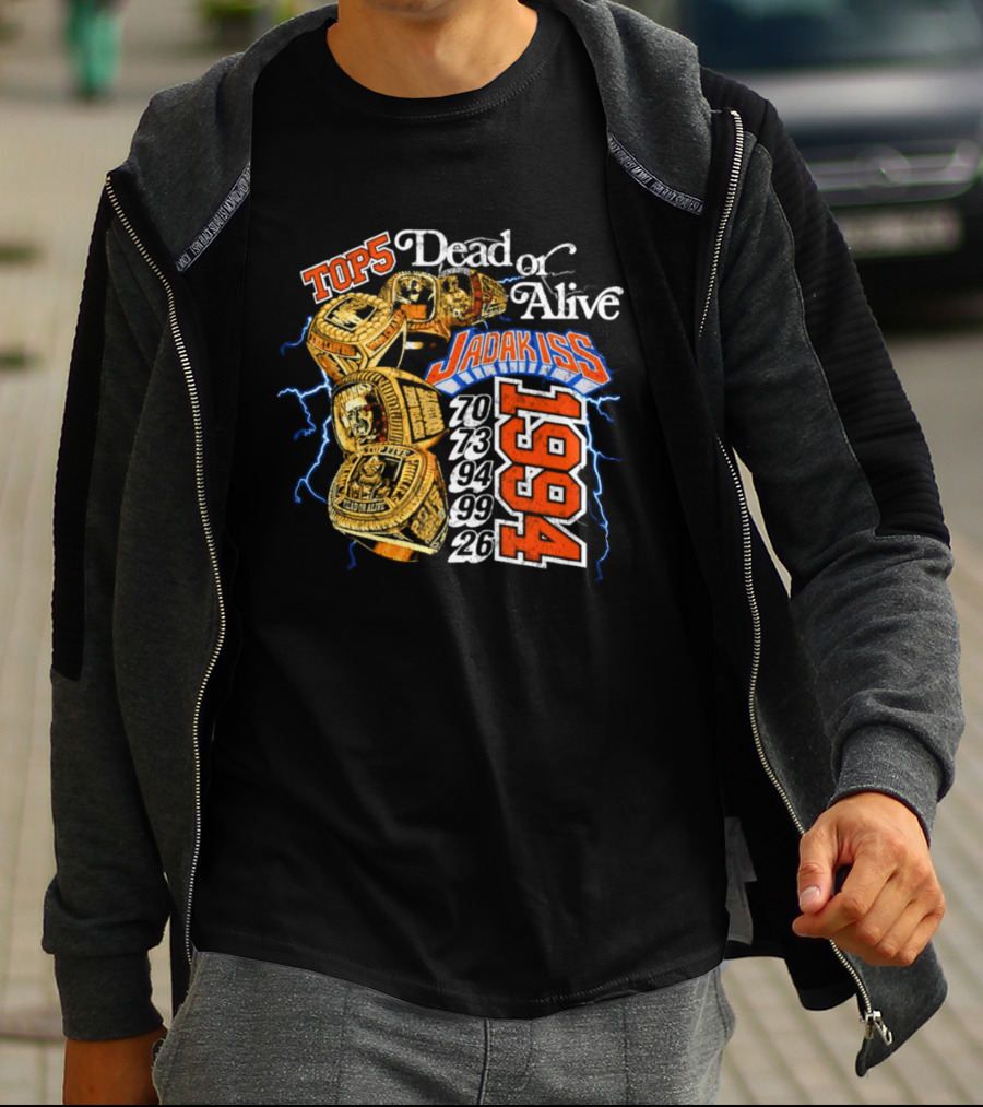 New York Knicks Jadakiss Top 5 Dead Or Alive 1984 Championship Rings T-Shirt
