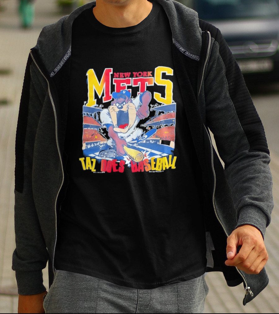New York Mets Taz Does Baseball Stadium Scene T-Shirt
