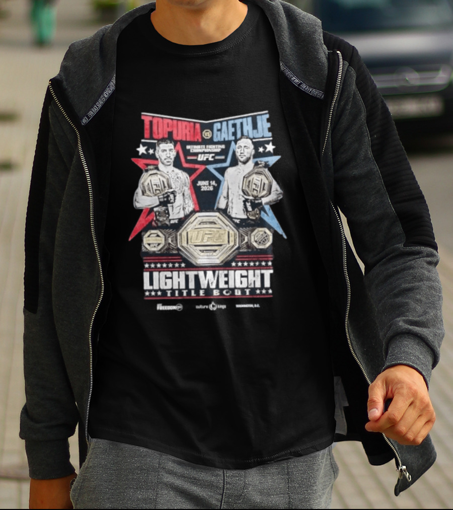 Topuria Vs Gaethje UFC Lightweight Title Bout June 14 2026 Championship T-Shirt