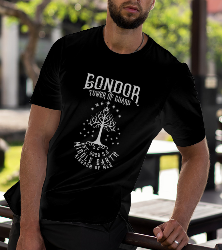 Gondor White Tree Tower Of Guard Middle Earth Kingdom Of Men Est 3320 SE T-Shirt