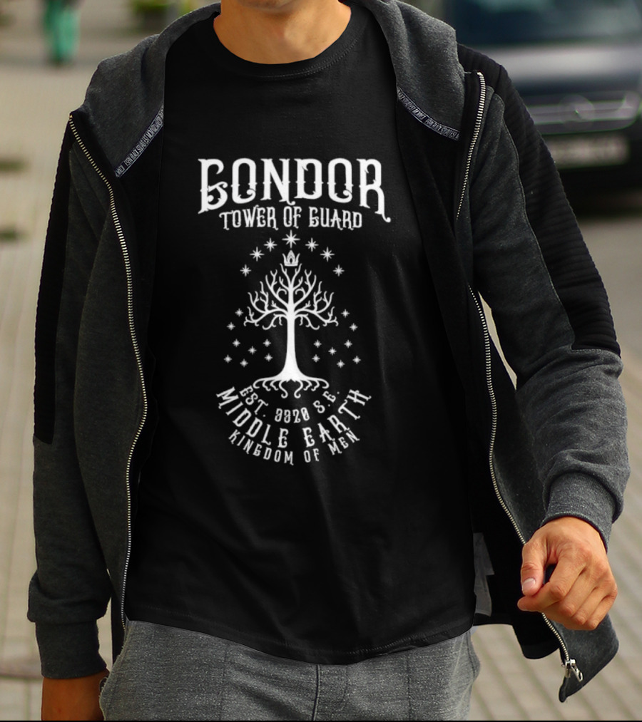 Gondor White Tree Tower Of Guard Middle Earth Kingdom Of Men Est 3320 SE T-Shirt