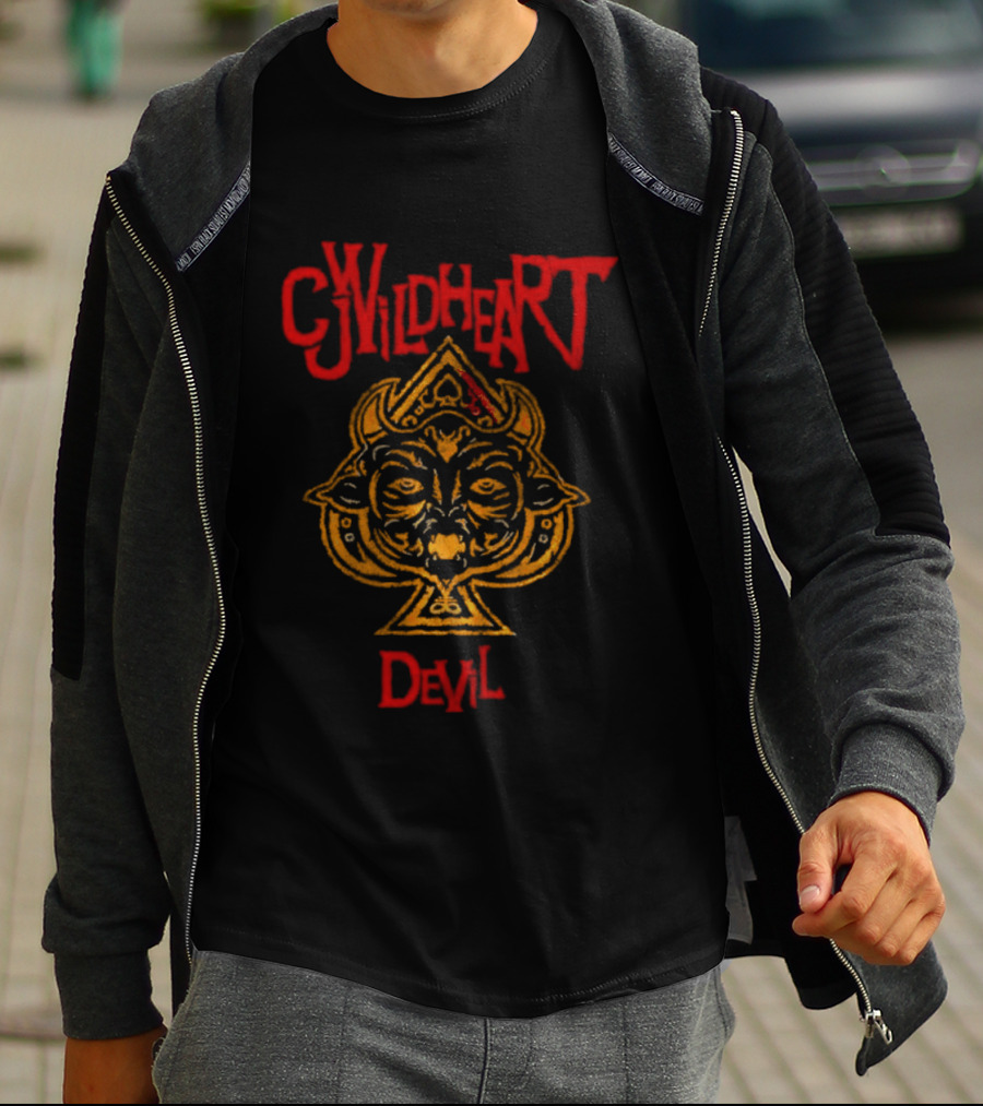 Wildheart Devil Demon Horned Figure Spade Leviathan Cross T-Shirt