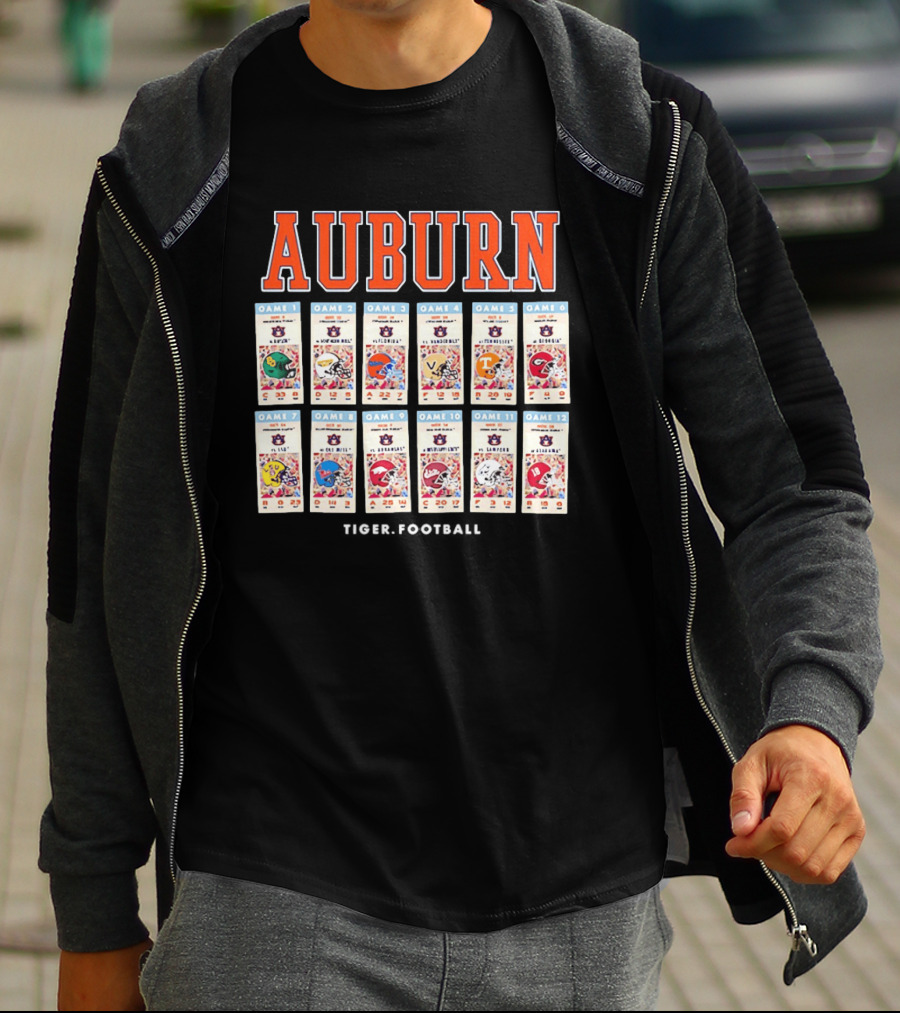 Auburn Football Schedule 2023 Game Days Baylor Florida Vanderbilt Tennessee LSU Alabama T-Shirt