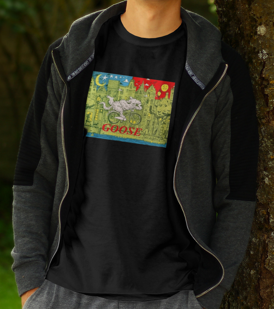 Goose Amsterdam Netherlands 2026 Melkweg Max 27 28 May Gig Bicycle Moon Sun Wolf Houses T-Shirt