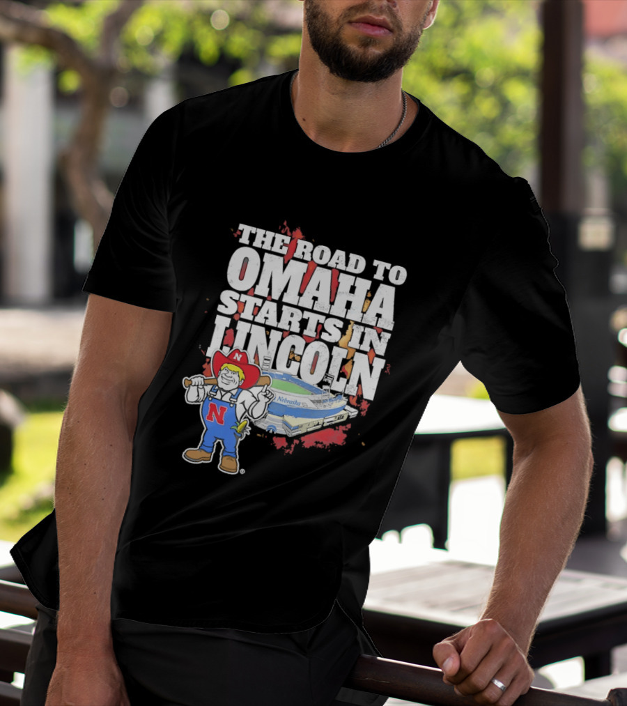 Herbie Husker Cornhuskers Road To Omaha Lincoln Nebraska Stadium T-Shirt