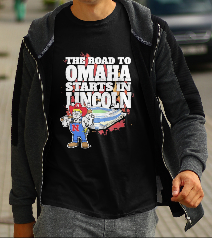 Herbie Husker Cornhuskers Road To Omaha Lincoln Nebraska Stadium T-Shirt