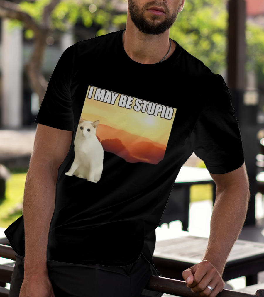 I May Be Stupid Cat With Sunrise T-Shirt