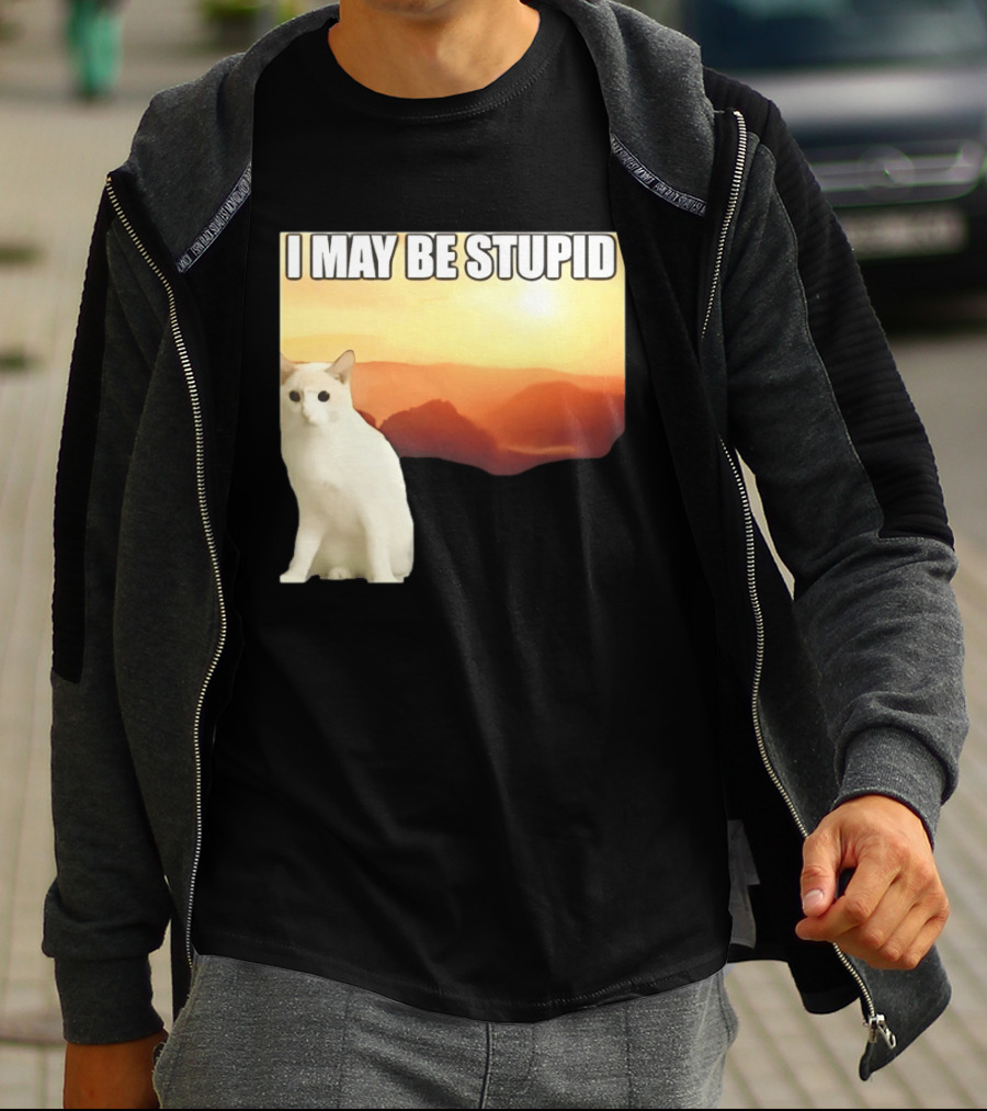 I May Be Stupid Cat With Sunrise T-Shirt