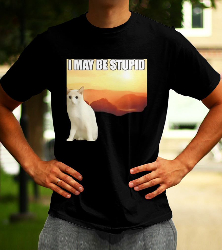 I May Be Stupid Cat With Sunrise T-Shirt