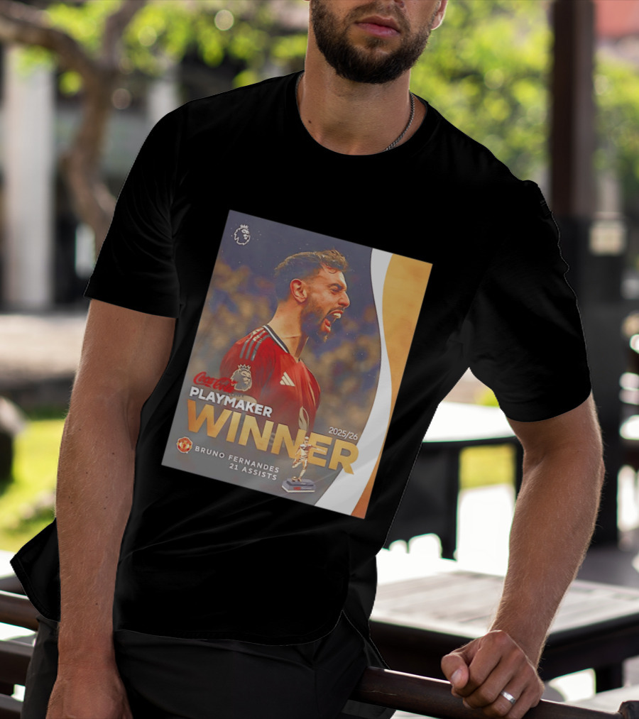 Coca Cola Playmaker Winner Bruno Fernandes Manchester United 2025/26 21 Assists T-Shirt