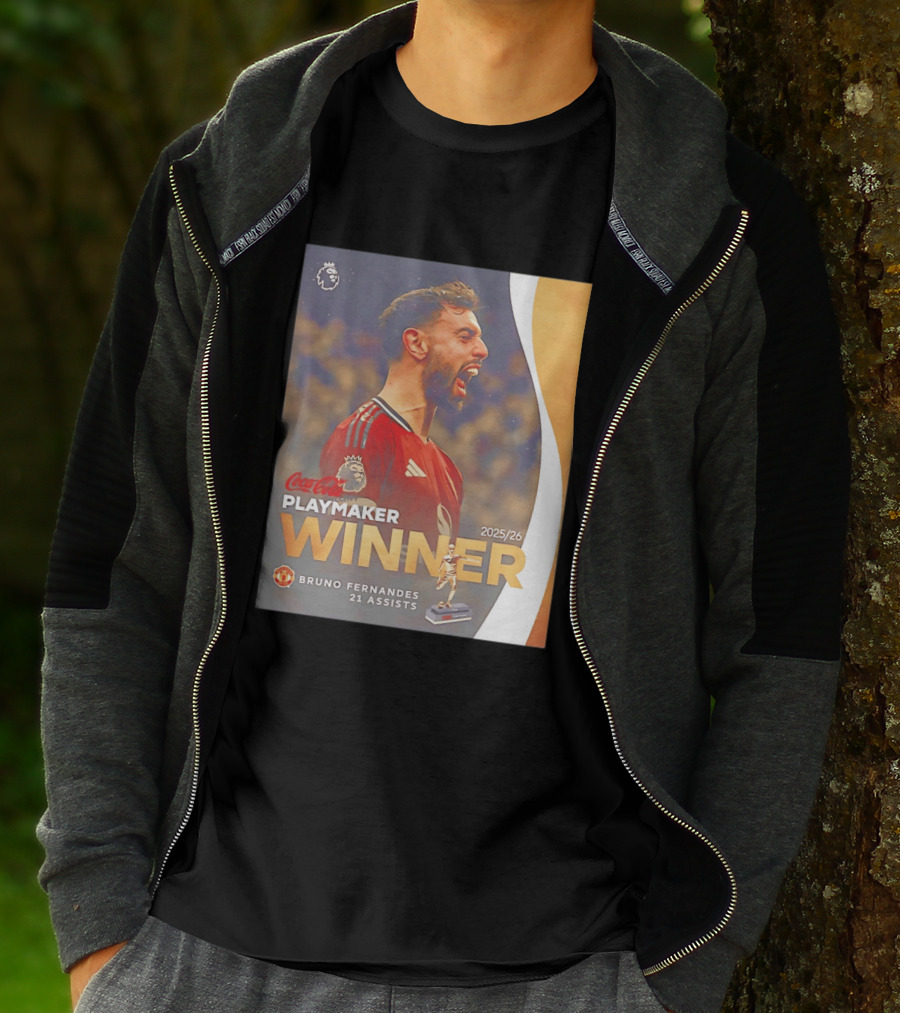 Coca Cola Playmaker Winner Bruno Fernandes Manchester United 2025/26 21 Assists T-Shirt