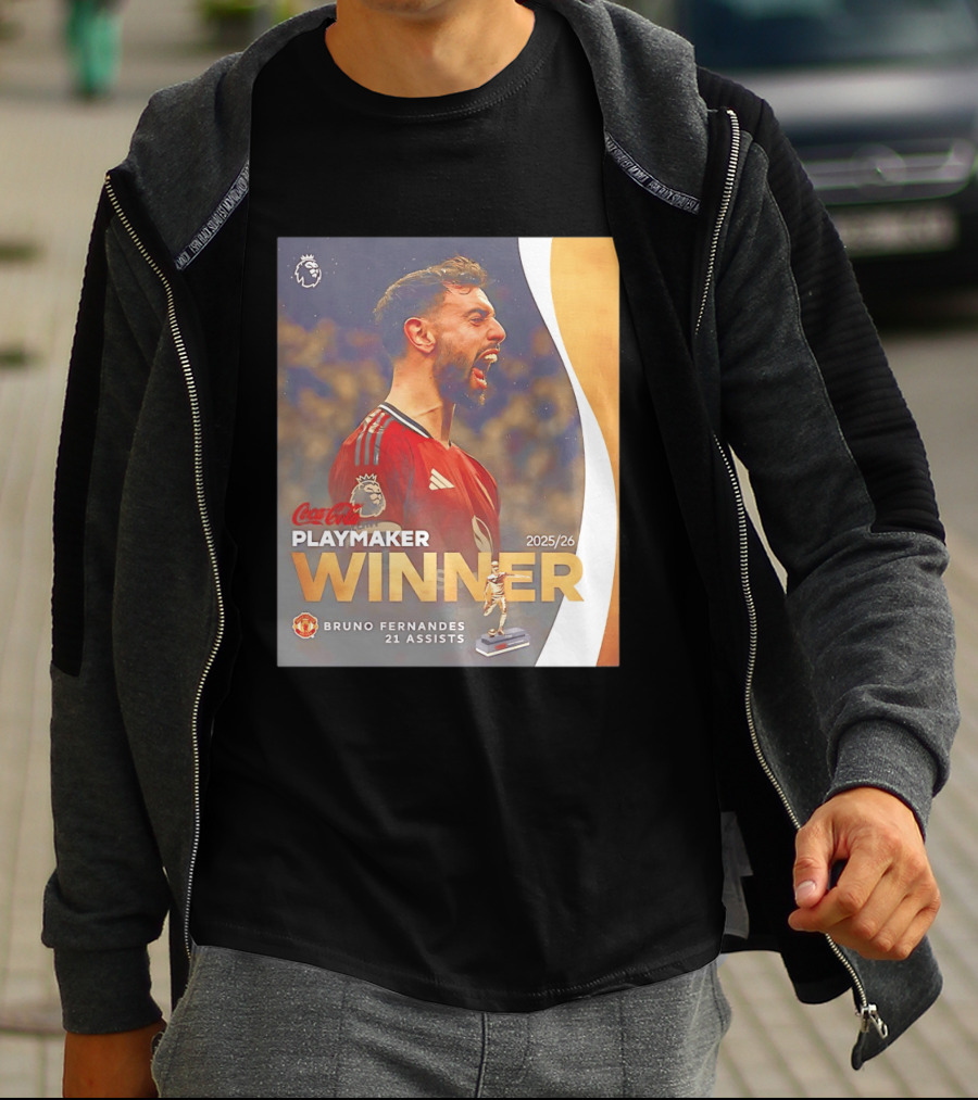 Coca Cola Playmaker Winner Bruno Fernandes Manchester United 2025/26 21 Assists T-Shirt