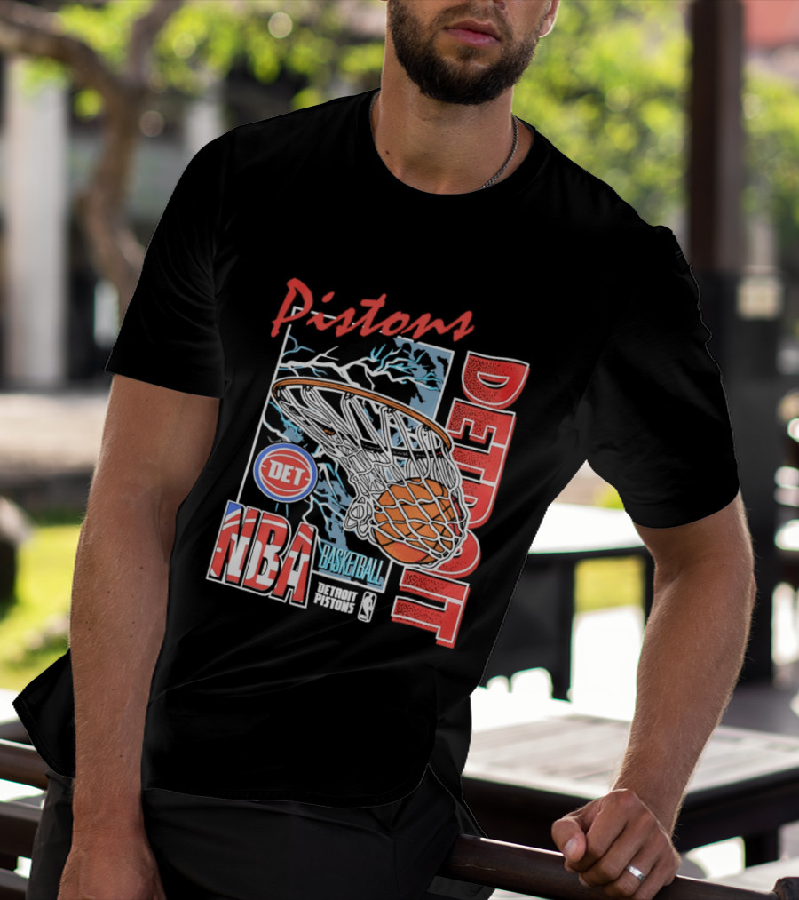 Pistons Detroit NBA Basketball DET Hoops 6 T-Shirt
