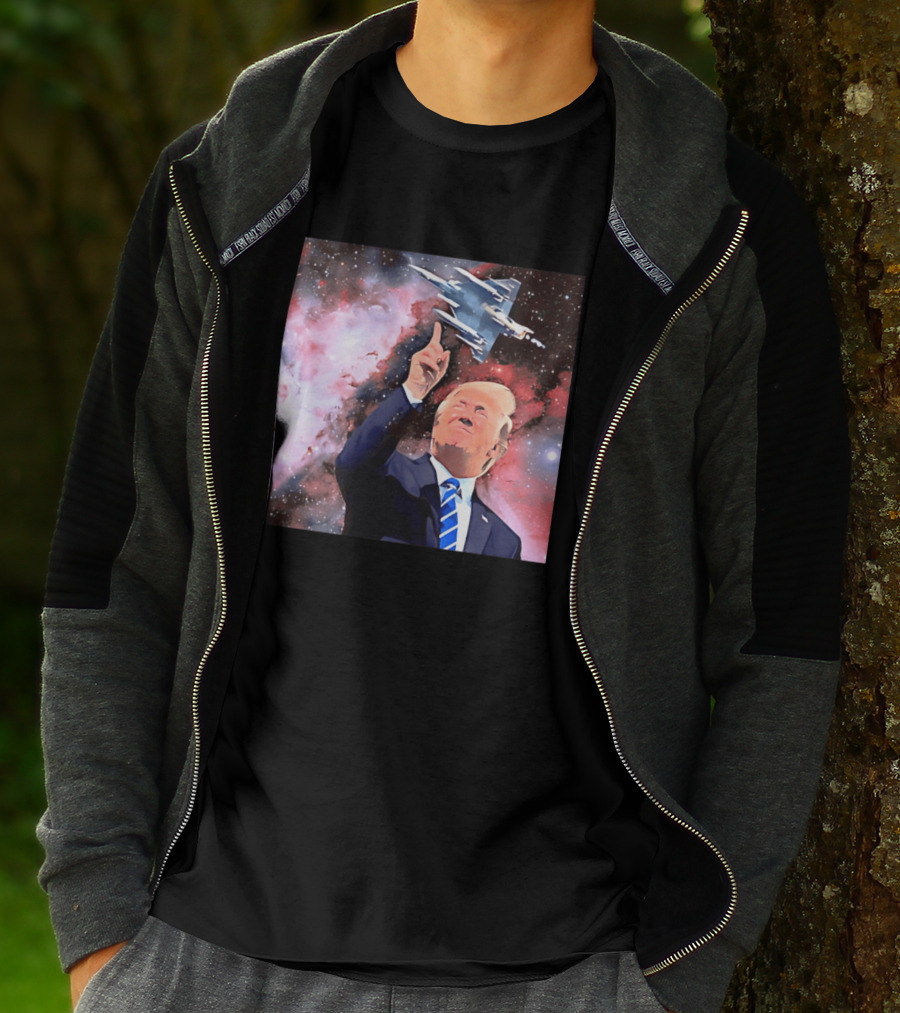 Donald Trump Stellar Commander Galaxy Jet Space Scene T-Shirt
