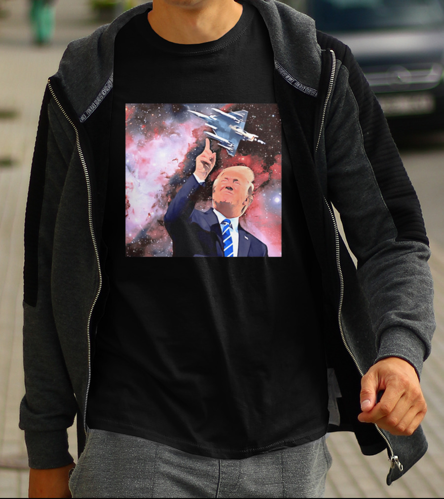 Donald Trump Stellar Commander Galaxy Jet Space Scene T-Shirt