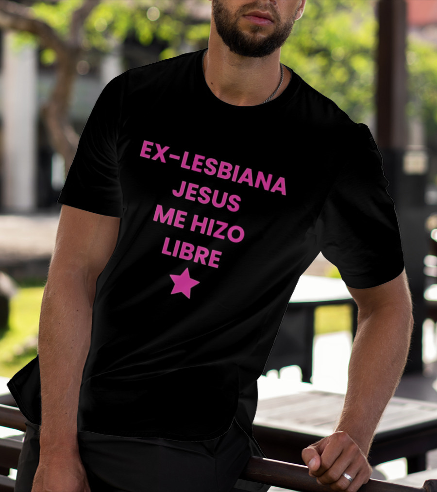 Ex Lesbiana Jesus Me Hizo Libre Estrella Rosa T-Shirt