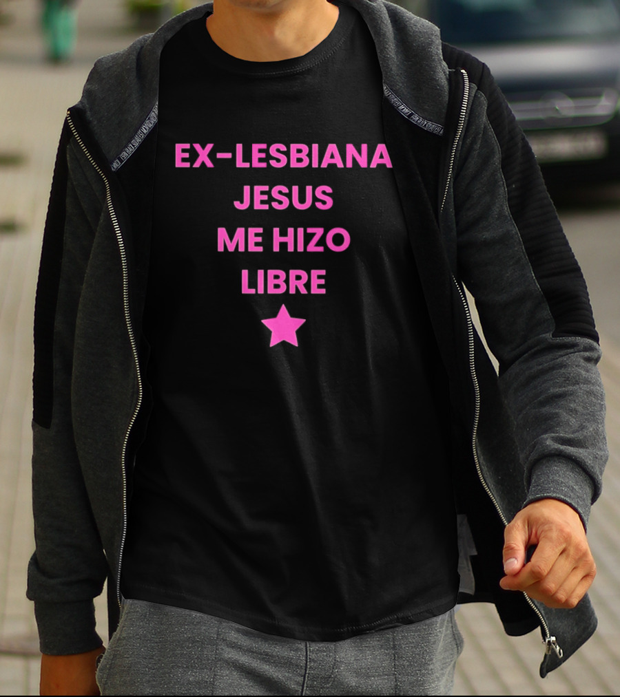 Ex Lesbiana Jesus Me Hizo Libre Estrella Rosa T-Shirt