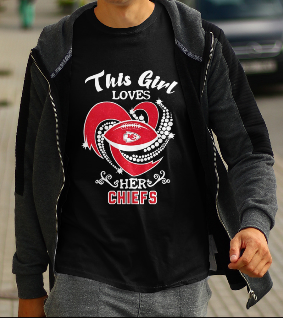 This Girl Loves Her Chiefs Football Heart T-Shirt