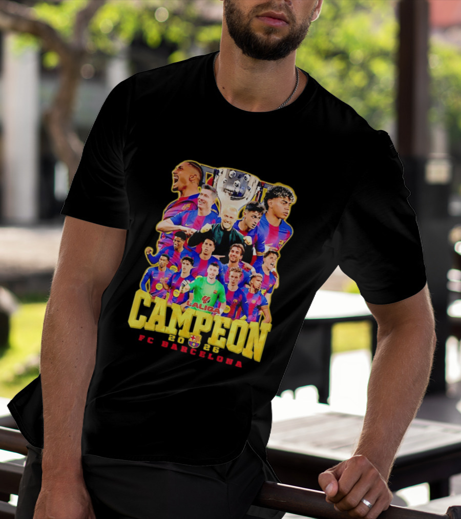 FC Barcelona Campeón La Liga 2023 Trophy Celebration T-Shirt