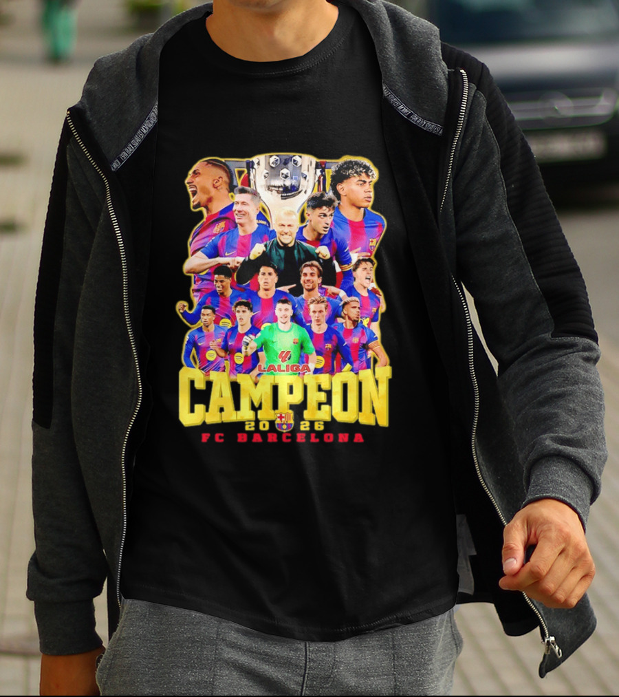 FC Barcelona Campeón La Liga 2023 Trophy Celebration T-Shirt