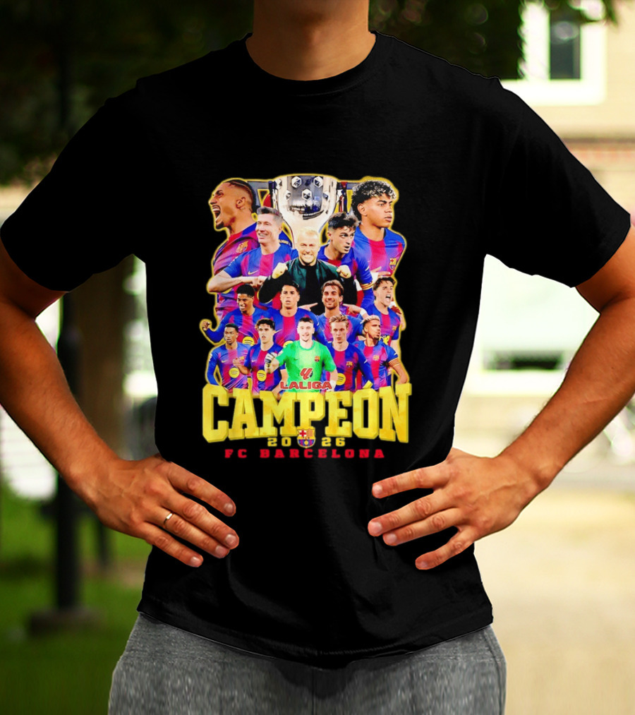 FC Barcelona Campeón La Liga 2023 Trophy Celebration T-Shirt