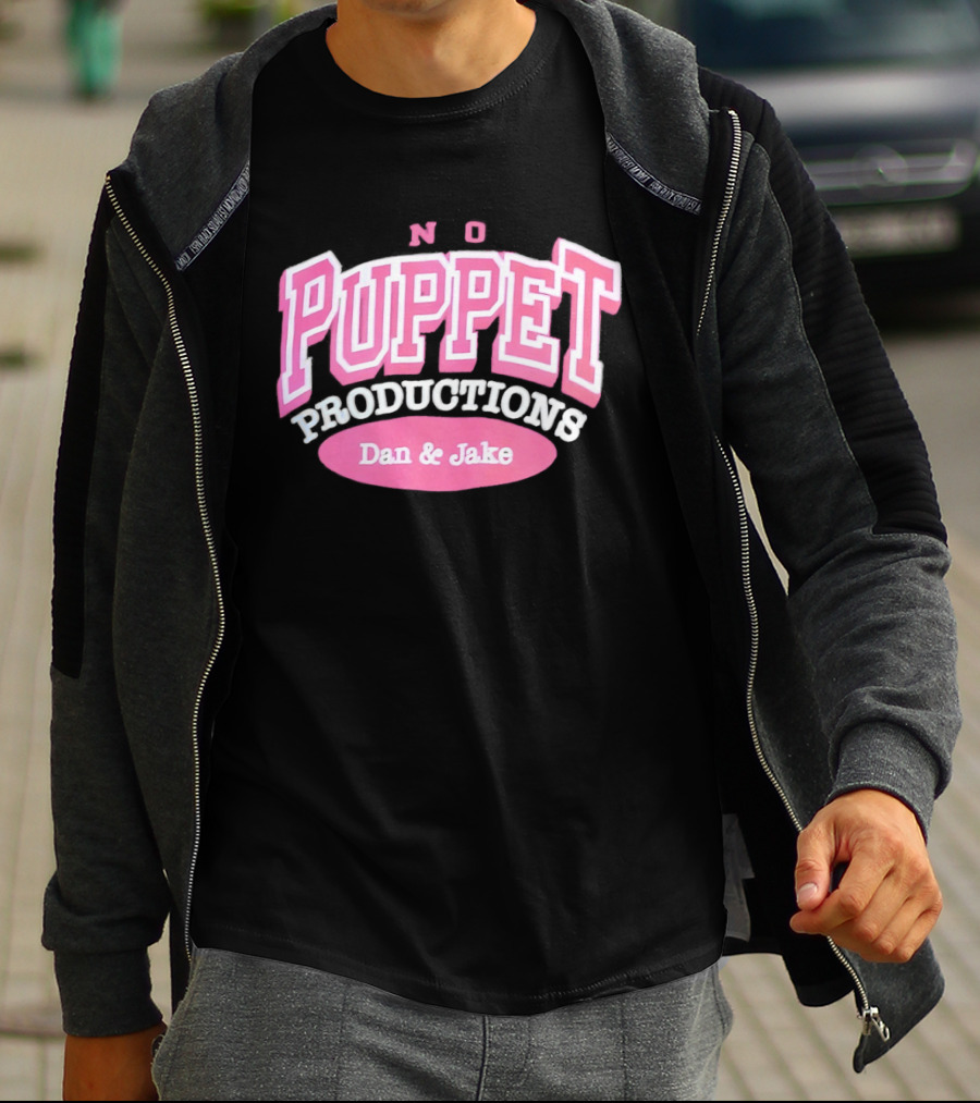 No Puppet Productions Dan & Jake Pink T-Shirt
