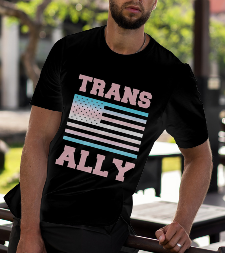 Trans Ally Pride USA Flag T-Shirt