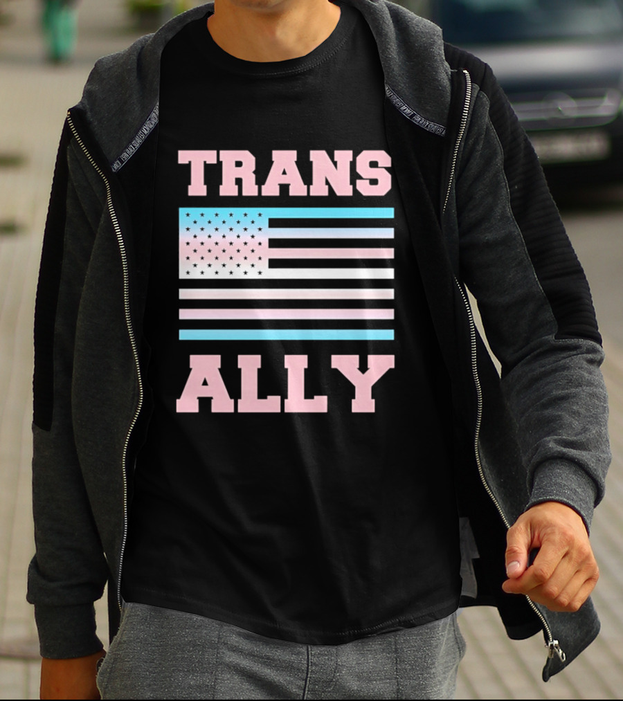 Trans Ally Pride USA Flag T-Shirt