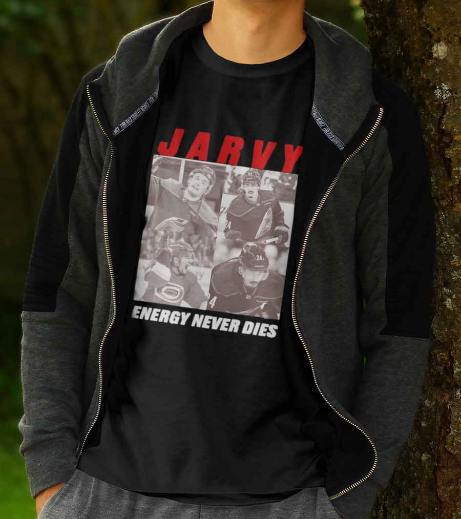 Seth Jarvis Jarvy Carolina Hurricanes Energy Never Dies T-Shirt