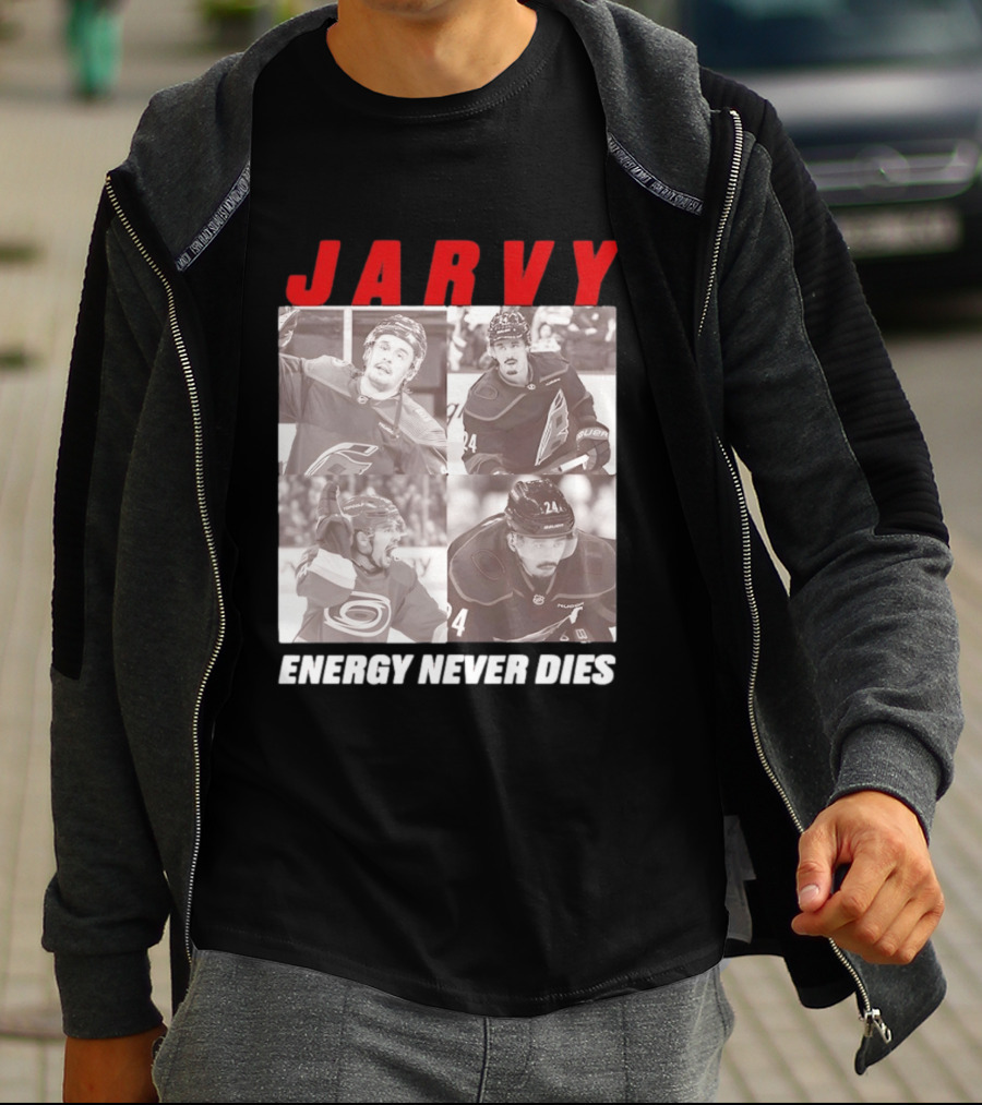 Seth Jarvis Jarvy Carolina Hurricanes Energy Never Dies T-Shirt