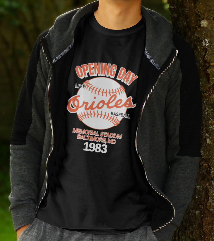 Opening Day Live Orioles Baseball Memorial Stadium Baltimore MD 1983 T-Shirt