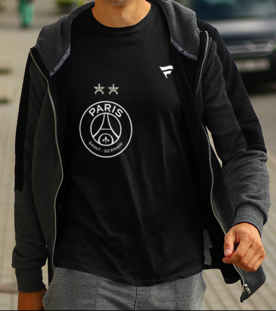 Paris Saint Germain Back To Back Stars Signatures 2 Sided Paris Logo Two Stars T-Shirt