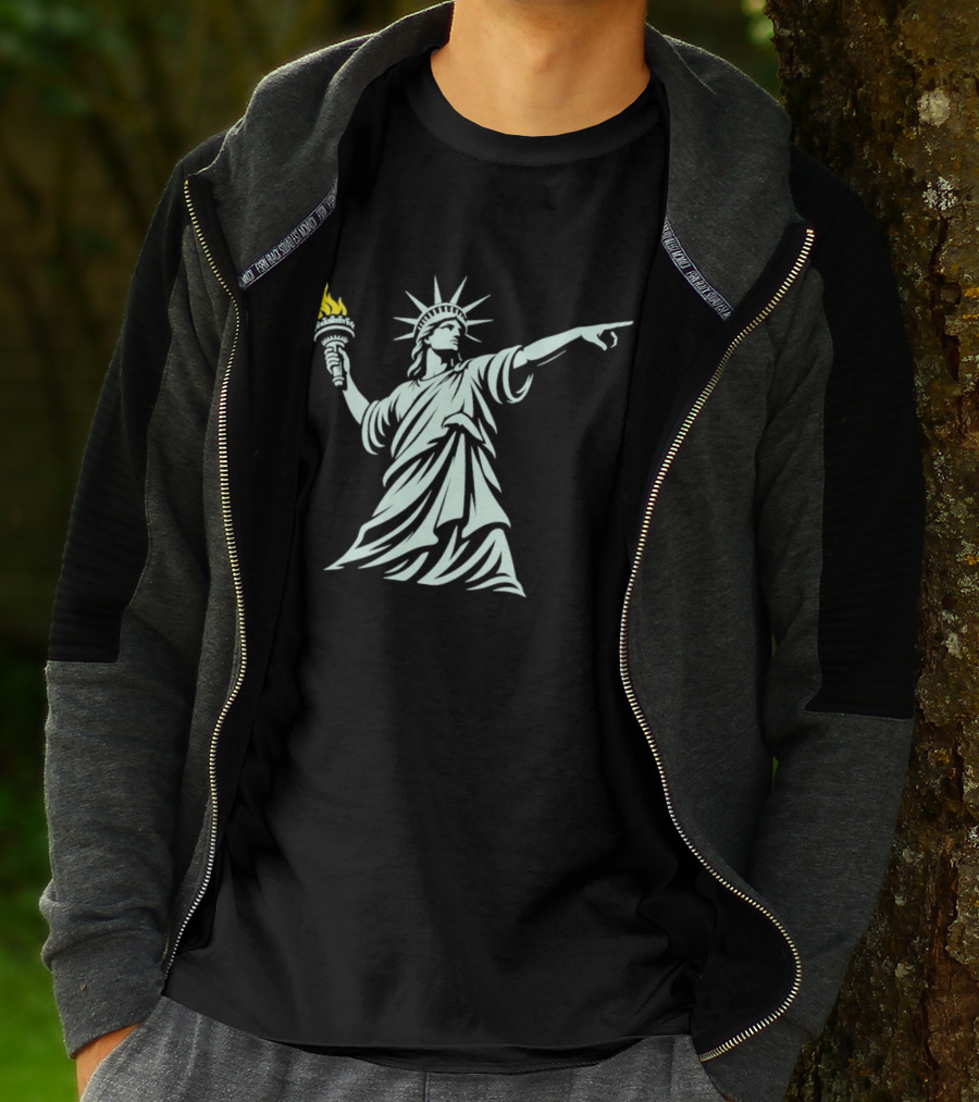 Statue Of Liberty Pointing Torch Of Freedom For Justice T-Shirt