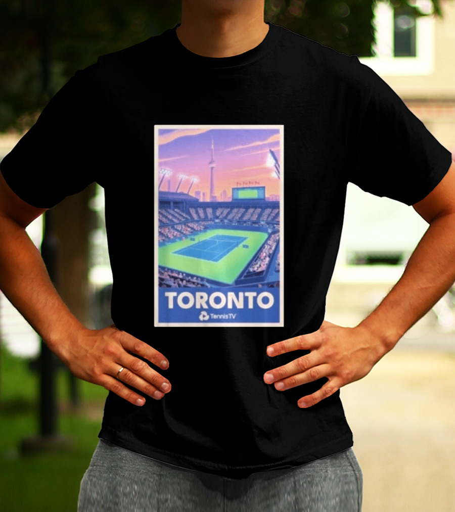Toronto Tennis Stadium Illustration Tennis TV T-Shirt