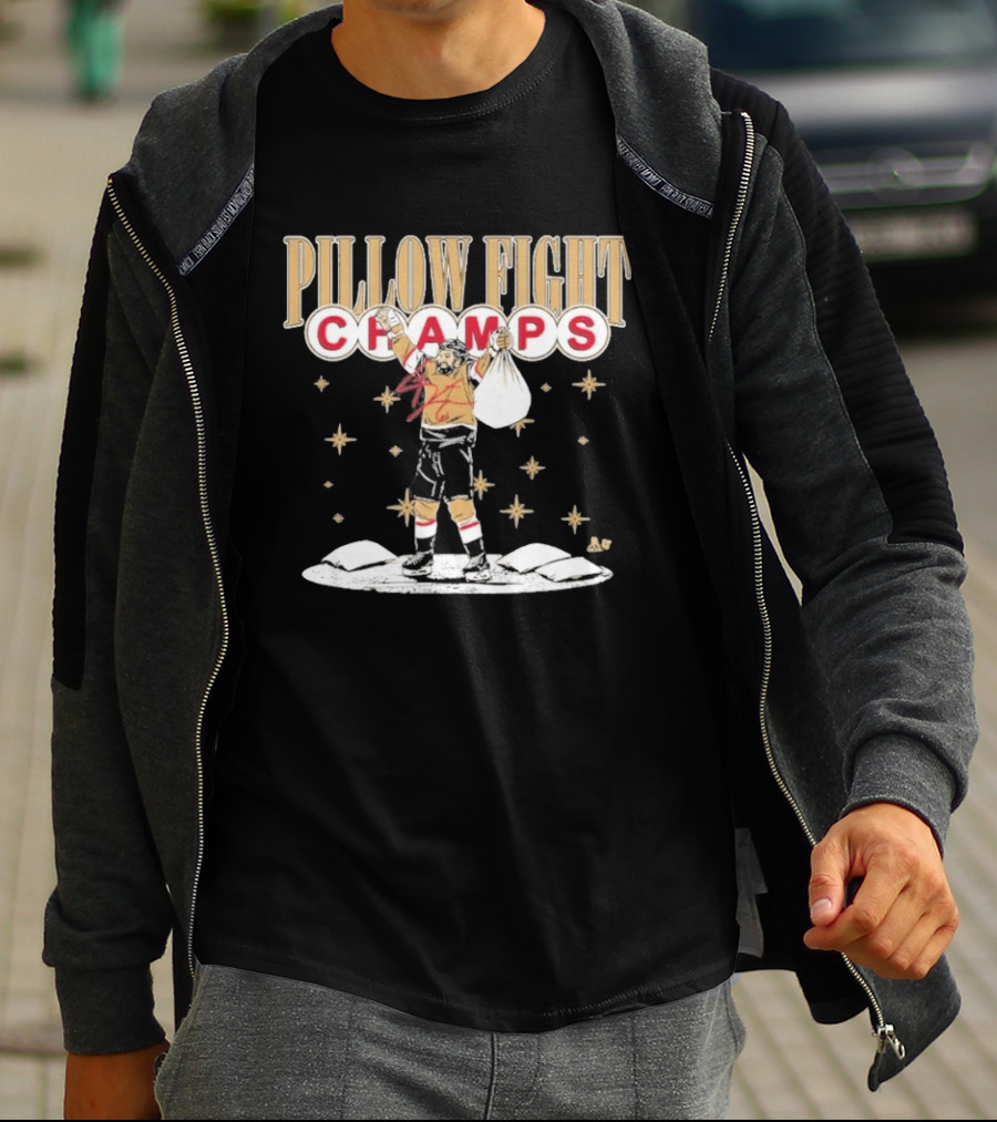 Pillow Fight Champs Vegas Hockey Celebration With Stars And Pillows T-Shirt