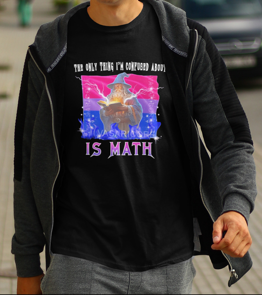 Bisexual Confused About Math Wizard With Flag T-Shirt