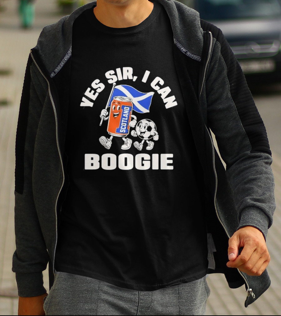 Yes Sir I Can Boogie Scotland Flag Football Soccer Can T-Shirt