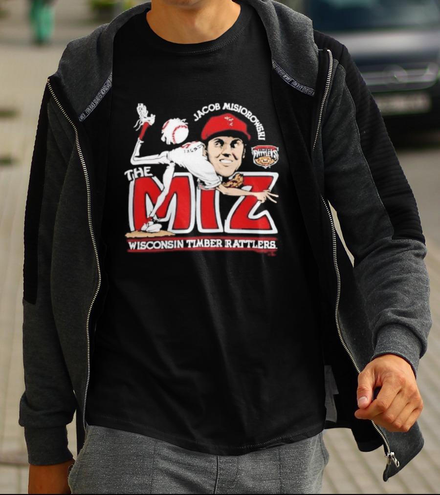 Jacob Misiorowski Wisconsin Timber Rattlers The Miz Caricature T-Shirt