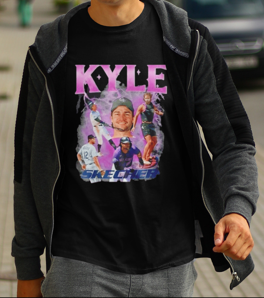 Kyle Skechers Baseball Player Collage T-Shirt