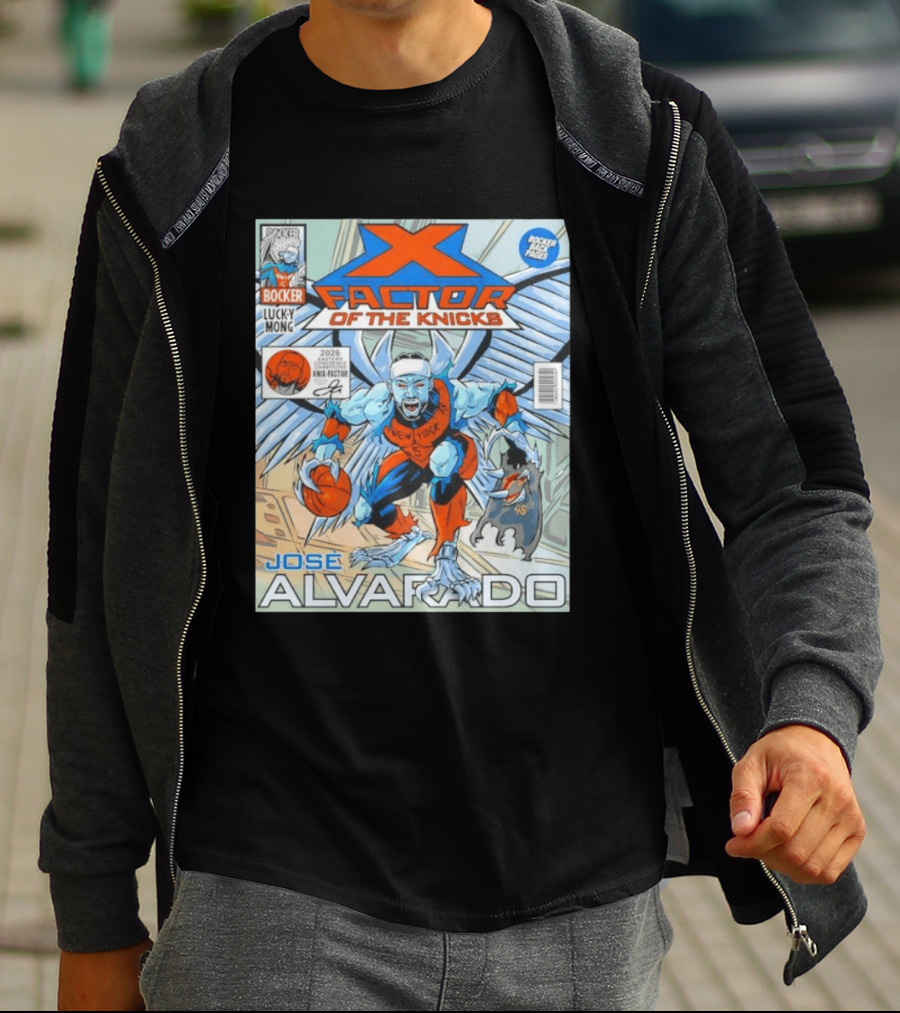 Knicks Jose Alvarado X Factor Comic Style New York Basketball Player T-Shirt