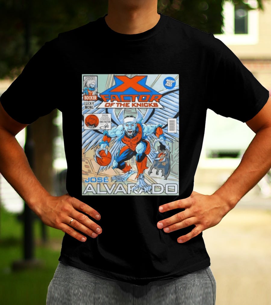 Knicks Jose Alvarado X Factor Comic Style New York Basketball Player T-Shirt