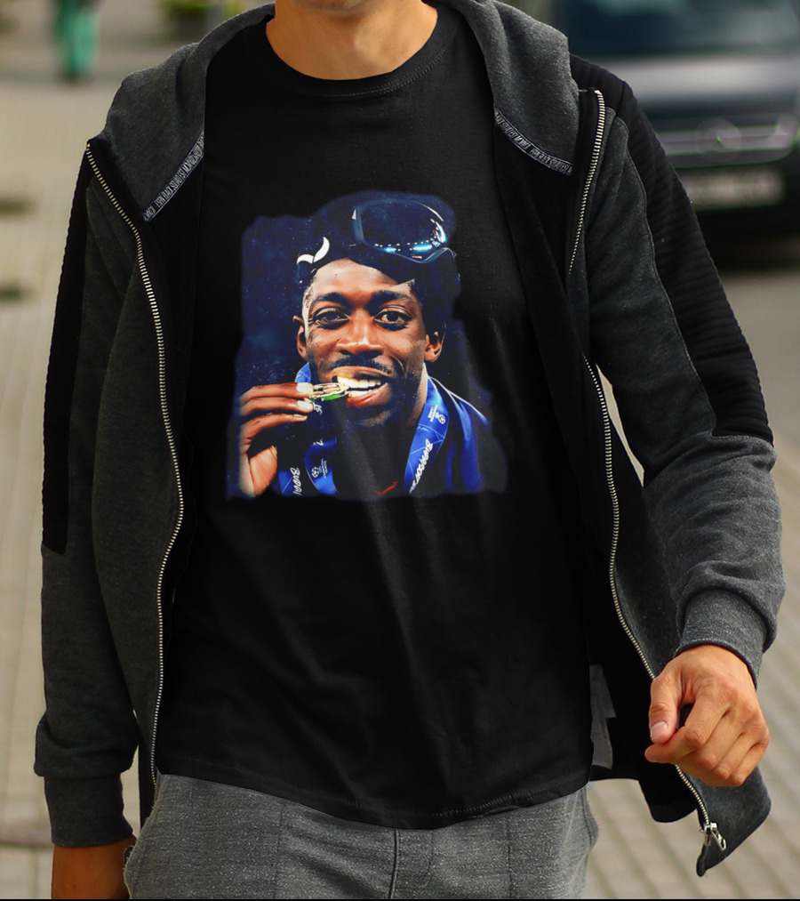 Paris Saint Germain Ousmane Dembele Biting Medal Celebration T-Shirt