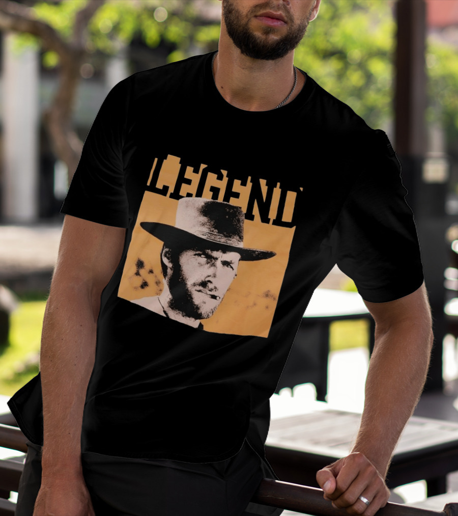 Legend Clint Eastwood Smoking Cigar Classic Western T-Shirt