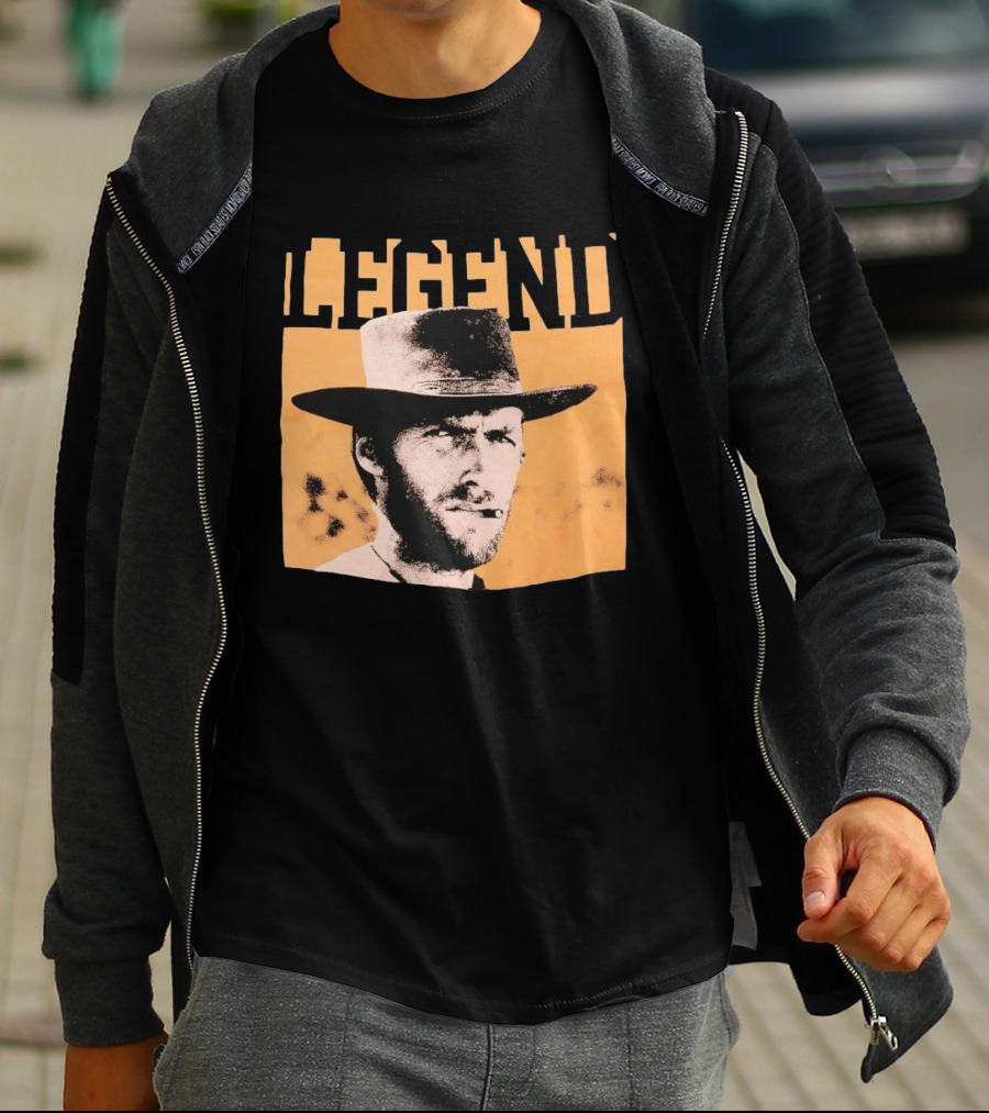 Legend Clint Eastwood Smoking Cigar Classic Western T-Shirt